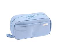 Crayon Case, Organiseur de stationery, Waterproof Bag, Zipper Pouch, Pen Storage, Multiple Pockets, Polyester Material, Large Capacity, School Supplies, Travel Friendly, Office Use, bleu,