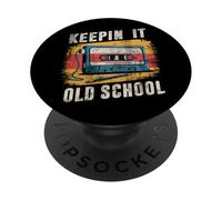 Crayon cassette années 80 Keeping It Old School Music Lover PopSockets PopGrip Adhésif