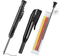 Crayon Chantier Avec 7 Recharges Et Taille-Mine, Crayons De Charpentier, Porte Mine Marqueur Trou Profond, Marqueur À Sec, Pour Chantiers Et Menuiserie, Cadeau De Fête Des Pères