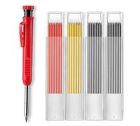 Crayon Chantier,Crayon Charpentier,Porte mine chantier,Crayon pica,1 Crayons Charpentier avec 24 mine crayon chantier-convient pour dessins architecturaux et la menuiserie,outils dessin DIY
