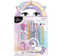 Crayon, crayon de couleur, gomme Set 9el licorne Kidea