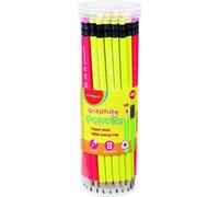 Crayon de bois triangulaire fluo avec gomme (48pcs)