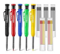 Crayon de Chantier, Crayon Menuisier, Porte Mine Chantier, 5 Crayons de Charpentier Mécaniques, 30 Recharges Marqueur de Trou de Pointe d'Aiguille avec Taille-Crayon Intégré, Outils Electricien