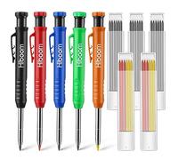Crayon de Chantier, Crayon Menuisier, Porte Mine Chantier, 5 Crayons de Charpentier Mécaniques, 30 Recharges Marqueur de Trou de Pointe d'Aiguille avec Taille-Crayon Intégré, Outils Electricien