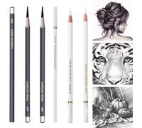 Crayon De Charbon Blanc - Croquis, Dessin, Fusain - 3 Duretés Différentes, 6 Pièces
