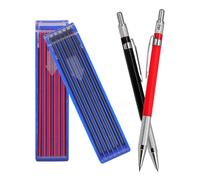 Crayon de Charpentier Mécanique 2,0mm en Métal, Portable, pour Tracé | Recharge Incluse, Marquage Codé par Couleur, Usage Atelier et Esquisse, pour Bois, Règles et Papier