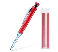 Crayon De Charpentier Solide Avec Recharge,Marqueur De Crayon Mécanique À Trou Profond,Plomb Solide,Travail De Calcul,Fourniture De Construction,2 En 1,2.8mm - Type 2in1 Red