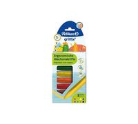 Pelikan Griffix 700825 Lot de 8 crayons de cire assortis dans un étui en carton pour droitiers et gauchers
