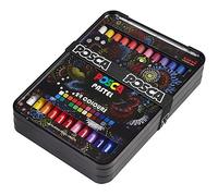 Crayon de cire - POSCA - 24 couleurs - Écriture douce et fluide - Couleurs mélangeables - Couleurs superposables