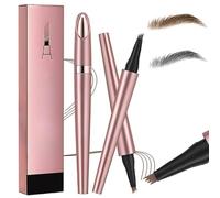 Crayon de contour Microblading, magique, 3D, imperméable, précis, avec 4 pointes, aspect naturel, durable (gris + marron clair)