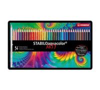 Crayon de couleur aquacolor 'ARTY', étui métallique