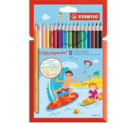 Crayon de couleur Aquarellable - AQUACOLOR - 18 crayons - Mine 2,8 mm - Palette éclatante - Soluble dans l'eau