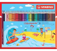 Crayon de couleur aquarelle - STABILO aquacolor - paquet de 36 - avec 36 couleurs différentes