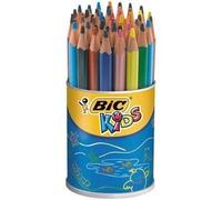 Crayon de couleur - BIC KIDS - Évolution Triangulaire - Pot de 48 - Pointe moyenne - Couleurs vives