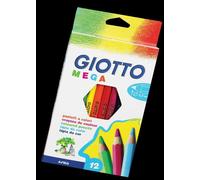 Crayon De Couleur Giotto Méga ( Étui De 12 Crayons ) Le Geant De La Fete