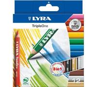 Crayon de couleur - LYRA - Triple One D6.25mm - Étui 12 pcs - Mine 6 25 mm - Corps triangulaire 12 cm