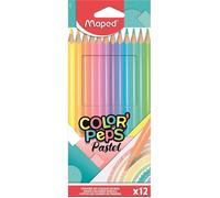 Crayon de couleur - MAPED - COLOR PEPS Pastel - Étui de 12 - Mine douce - Tige triangulaire