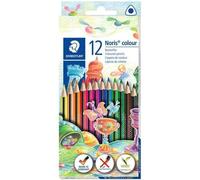Staedtler Crayons de couleur Noris Colour 187 C12 - Triangulaires, bois upcyclé, 12 couleurs