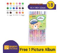 Crayon De Couleur Rotatif Effaçable Pour Enfants,Stylo De Peinture,Art Graffiti Pour Enfants,Boîte En Plastique,Sûr,144 Ours,2024 - Type 18 Color