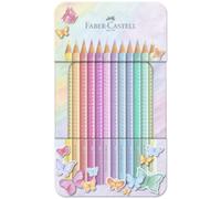 Faber-Castell Crayons de couleur Sparkle Pastel - aquarellables - mine 3,0 mm - étui de 12