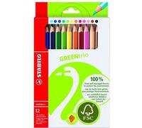 Stabilo Vert Trio 12 Crayons Couleur Avec Agréable Form Farbsortiert