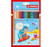 Crayon de couleur -STABILOaquacolor - Étui carton x 18 crayons aquarellables - Coloris assortis