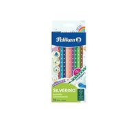 Pelikan Crayons de couleur Silverino – 12 pièces – triangulaires 3 mm – bois FSC