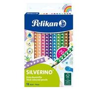 Pelikan crayons de couleurs SILVERINO, 12 pièces, triangulaires, épais