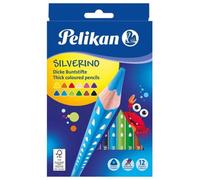 Crayon de couleur triangulaire SILVERINO gros, étui