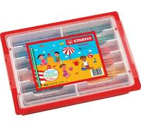 Crayon de couleur triangulaire - STABILO Trio épais - boîte de 96 - avec 12 couleurs différentes