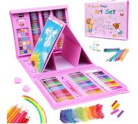 Crayon de couleur - YIKXIULF - 208 pièces - Rose - Mallette de coloriage