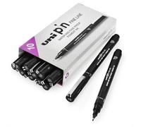 Crayon De Dessin Uni Pin Fineliner En Encre Noire 1.0mm Pointe Paquet De 12