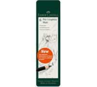 Faber-Castell 115207 - Set de crayons Pitt Graphite Matt, 6 pièces, dureté 2B - 12B