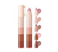 Crayon de maquillage illuminateur 5 en 1, crayon à paupières 5 sections, stylo à soie nacré, waterproof et longue tenue, pour un regard captivant.