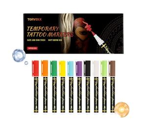 Crayon de peau | 10 couleurs de précision pour le visage - Crayons de peinture portables pour la peau | Pour et adultes | Pour anniversaire, fête, cosplay, festival, maquillage, jeu de rôle