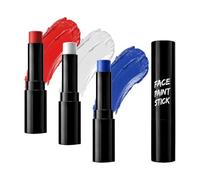 Crayon de peinture pour le visage et le corps | Peinture imperméable longue durée | Crayons patriotiques rouge, blanc, bleu | Pour les jeux, les fêtes, les stades, les écoles et les fans