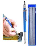 Crayon de soudeur | Crayon d'ingénierie, 12 recharges rondes argentées de 2,0 mm - Marqueur en métal intégré, outils de tuyauterie pour la construction en acier, le travail du bois