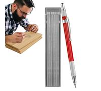 Crayon de soudeur Silver Streak - Crayon d'ingénierie, 12 recharges rondes argentées de 2,0 mm | Marqueur en métal intégré, outils de tuyauterie pour la construction en acier, la fabrication du bois