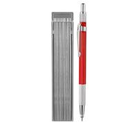 Crayon de soudure, mécanique, avec 12 recharges rondes argentées, 2,0 mm, marqueur en métal avec taille-crayon intégré, outils pour la construction en acier, la fabrication, la peinture de bois