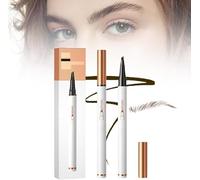 Crayon de tatouage magique pour sourcils, 4 pointes de fourche, 2024 crayon à sourcils Microblading 3D,maquillage naturel, trait fin - Maquillage marron pour les yeux, crayon à sourcils (Marron foncé)
