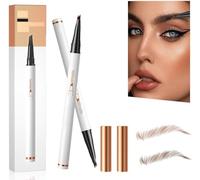 Crayon de tatouage magique pour sourcils, 4 pointes de fourche, 2024 crayon à sourcils Microblading 3D,maquillage naturel, trait fin - Maquillage marron pour les yeux (Marron clair + marron foncé)