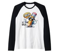 Crayon drôle de Dessin animé avec Lunettes de Soleil Bruh Back to School Manche Raglan