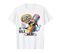 Crayon drôle de Dessin animé avec Lunettes de Soleil Bruh Back to School T-Shirt