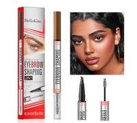 Crayon et gel pour sourcils 2-en-1 avec embout à 4 fourches, crayon contour des sourcils, effet maquillage naturel (Gris)