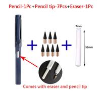 Crayon Éternel Pour Enfants,Stylos Mignons,Peinture,Art,Fournitures De Bureau Et Scolaires,Pointes Extron,Ensemble De Recharge,Papeterie,9 Pièces - Type Dark Blue-9pcs