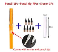 Crayon Éternel Pour Enfants,Stylos Mignons,Peinture,Art,Fournitures De Bureau Et Scolaires,Pointes Extron,Ensemble De Recharge,Papeterie,9 Pièces - Type Orange-9pcs
