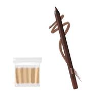 Crayon eye-liner waterproof, nouveau duo eye-liner waterproof 24 h, taille-crayon, sans bavures, sans décoloration, lisse et facile à colorer avec 100 cotons-tiges.(Slate)