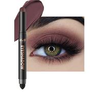 Crayon Fard a Paupiere Matte, Longue Durée Waterproof, Pivotant Prune Foncée Bâton Ombre a Paupiere, Smooth Texture Fards à Paupières Crème, Hight Pigmenté Avec Pinceau Maquillage Punk Smoky Femme-04