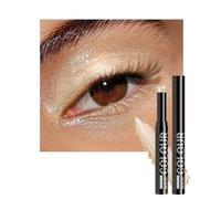 Crayon Fard a Paupiere Paillette, Longue Durée Waterproof, Beige Bâton Ombre a Paupiere Paillettes, Smooth Texture Fards à Paupières Crème, Hight Pigmenté Facile à Utiliser, Maquillage Femme Yeux-10