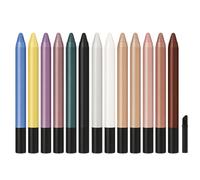 Crayon Fard à Paupières, Coffret 12 Couleurs, Texture Crème Nacrée Pailletée, Formule Waterproof Longue Tenue, avec Taille-Crayon
